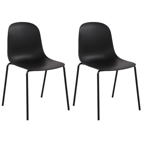 Ensemble de 2 chaises Hardin, noires