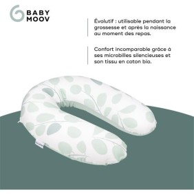 doomoo Coussin de Maternité et Coussin d'Allaitement Buddy, Ultra Confort, Certifié oeko-Tex, Leaves Aquagreen