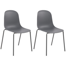 Ensemble de 2 chaises Hardin, gris foncé