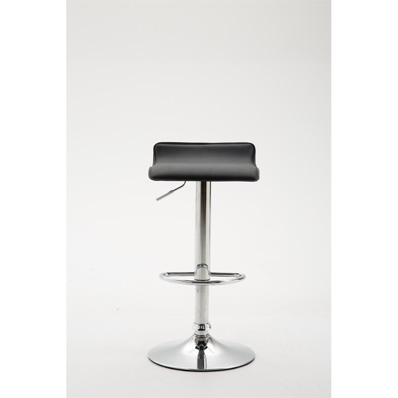 Tabouret de bar Dyn V2 en cuir synthétique chromé noir