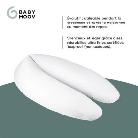 Babymoov B.LOVE Coussin de Maternité & Allaitement avec Remplissage Microbilles ultra-fines - Made in Europe, Gris