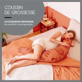 Babymoov B.LOVE Coussin de Maternité & Allaitement avec Remplissage Microbilles ultra-fines - Made in Europe, Terracotta