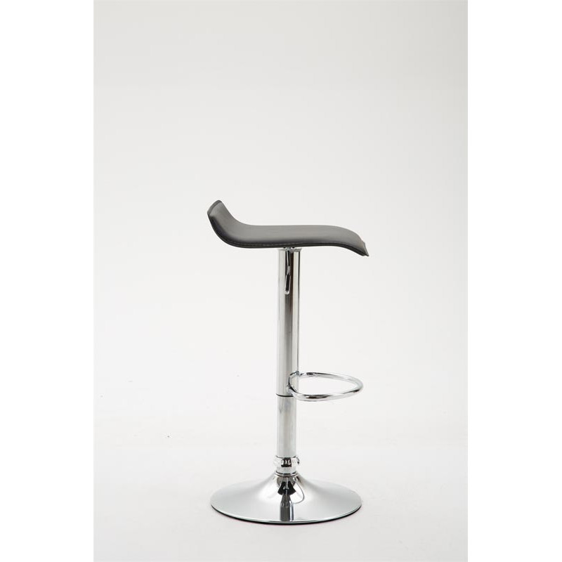 Tabouret de bar Dyn V2 en cuir synthétique chromé noir
