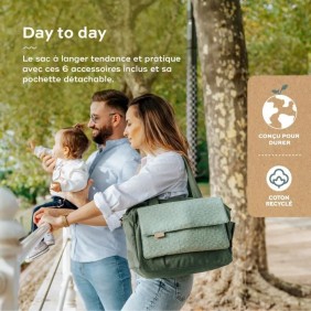 Babymoov Sac (a langer) Day to Day - Tendance et Fonctionnel, Capacité 23L, Nombreuses poches, 6 Accessoires inclus, Abstract