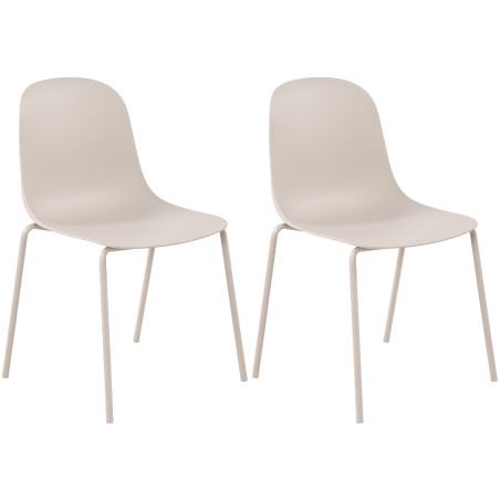 Lot de 2 chaises Hardin en gris clair