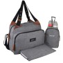 Baby on board- sac a langer - sac titou Gris chiné  - 2 compattiments 8 poches - sac repas - tapis a langer sac linge sale attac