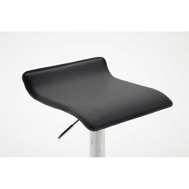 Tabouret de bar Dyn V2 en cuir synthétique chromé noir