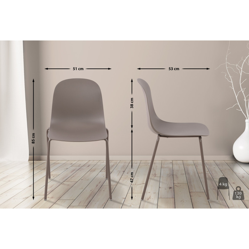 Ensemble de 2 chaises Hardin en taupe
