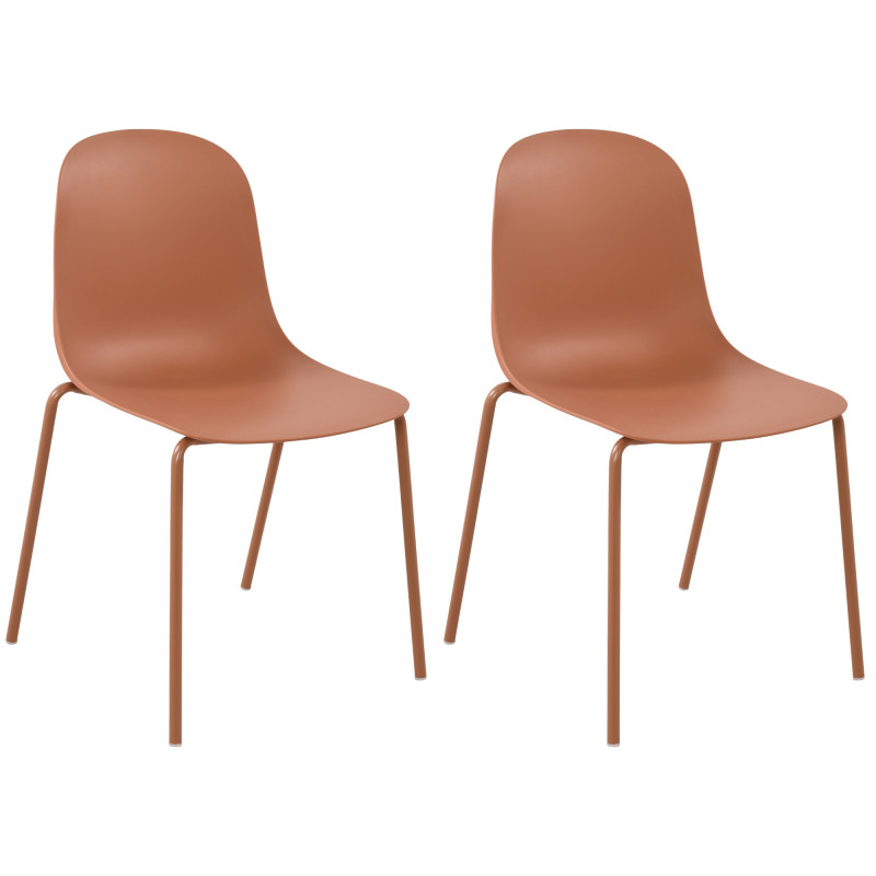 Ensemble de 2 chaises Hardin couleur terre cuite