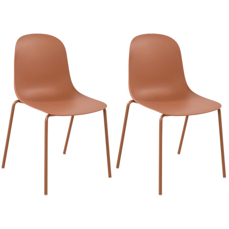 Ensemble de 2 chaises Hardin couleur terre cuite