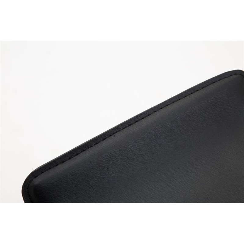 Tabouret de bar Dyn V2 en cuir synthétique chromé noir