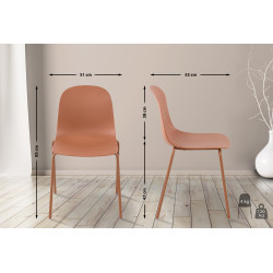 Ensemble de 2 chaises Hardin en terre cuite
