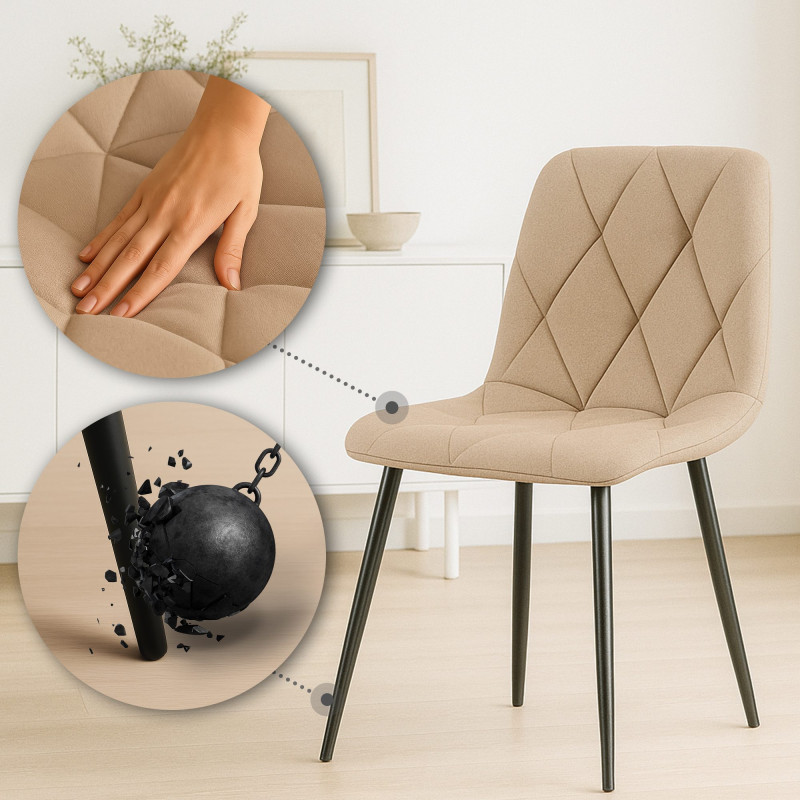 Chaise de salle à manger Clairton en tissu taupe