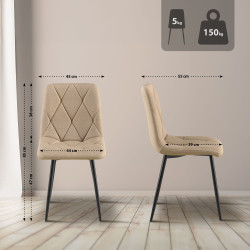 Chaise de salle à manger Clairton en tissu taupe