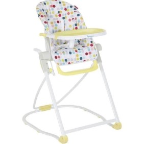 BADABULLE Chaise Haute Compacte Confetti Jaune