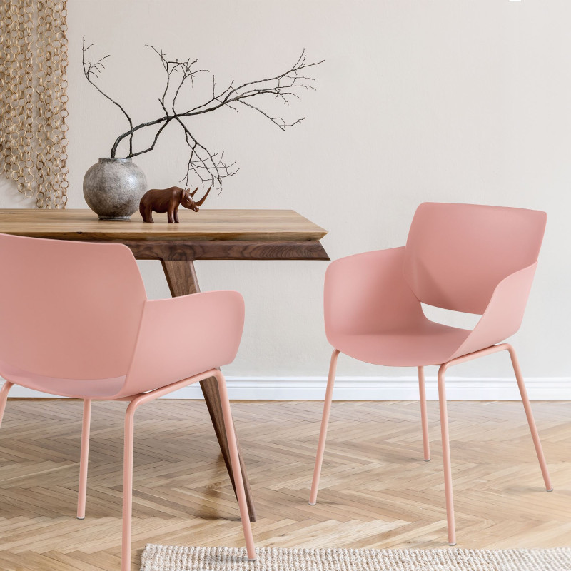 Lot de 2 chaises Alpena roses