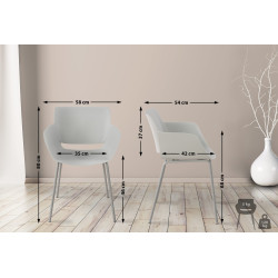Lot de 2 chaises Alpena en gris clair
