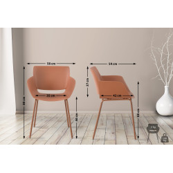 Ensemble de 2 chaises Alpena couleur terre cuite