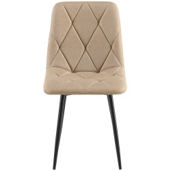 Lot de 2 chaises de salle à manger en tissu Clairton taupe