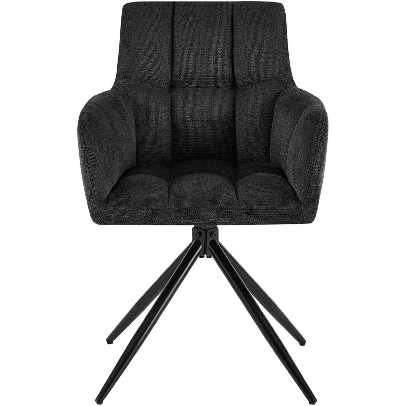 Chaise de salle à manger Jonah en tissu noir