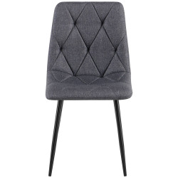 Lot de 2 chaises de salle à manger Clairton en tissu gris foncé