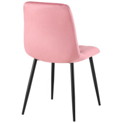 Lot de 2 chaises de salle à manger Clairton en velours rose