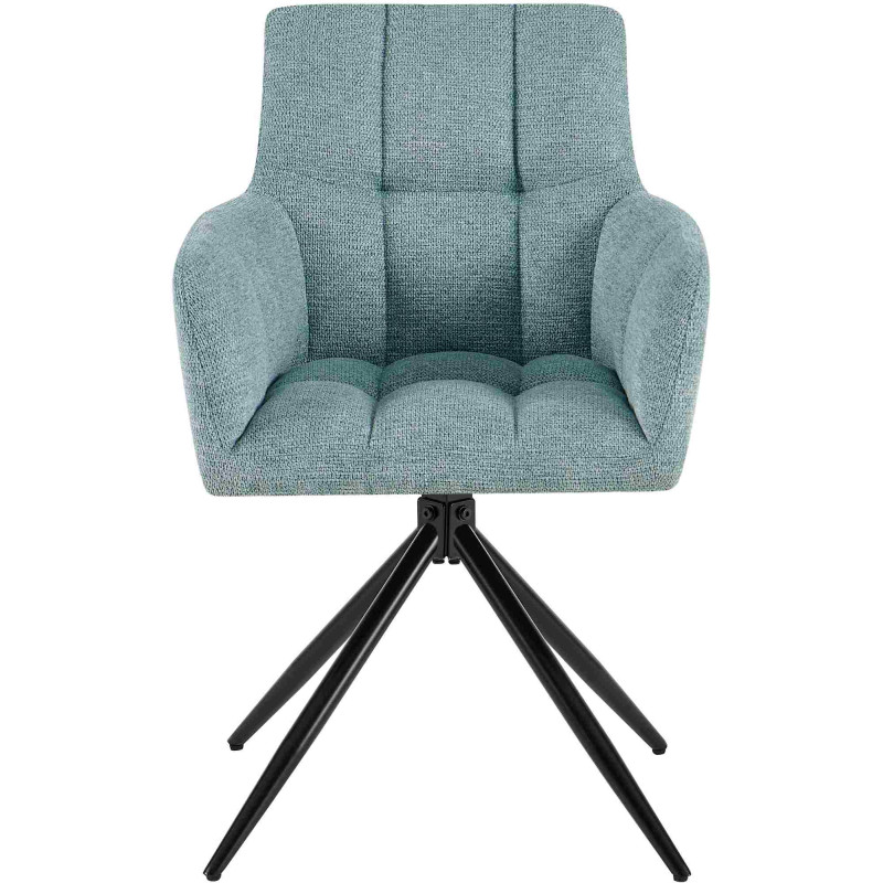 Chaise de salle à manger Jonah en tissu turquoise