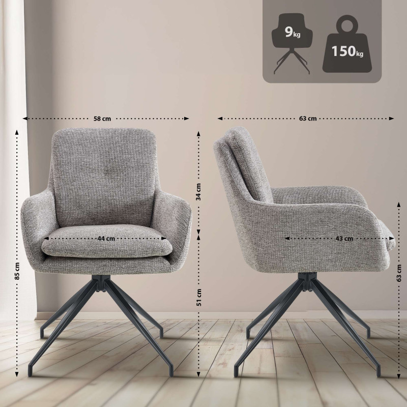 Chaise de salle à manger Pickett en tissu taupe