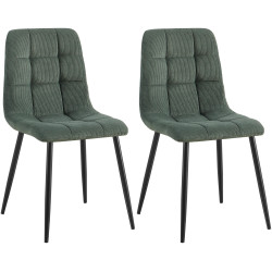 Lot de 2 chaises de salle à manger Tilde Cord vert