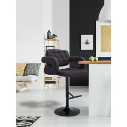 Sgabello Dublin in tessuto nero,nero