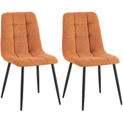 Ensemble de 2 chaises de salle à manger Tilde Cord orange