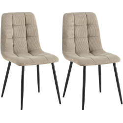 Lot de 2 chaises de salle à manger Tilde Cord taupe