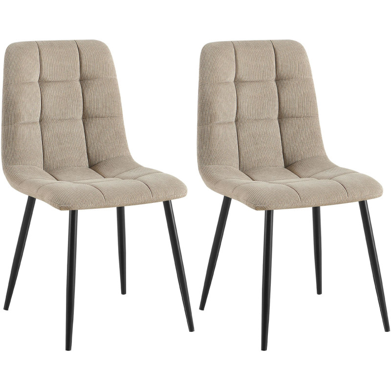 Lot de 2 chaises de salle à manger Tilde Cord taupe