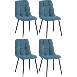 Lot de 4 chaises de salle à manger Tilde Cord bleu