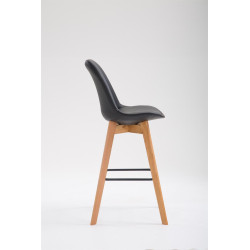Tabouret de bar Metz en cuir artificiel Natura noir