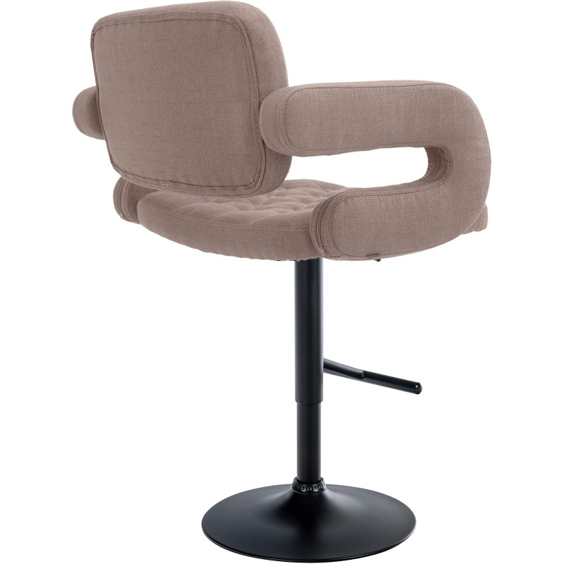 Tabouret de bar Dublin FABRIC noir taupe