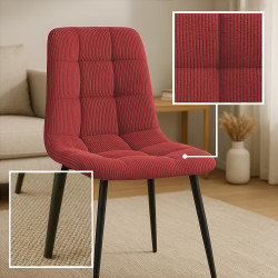 Lot de 4 chaises de salle à manger Tilde Cord bordeaux