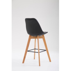 Tabouret de bar Metz en cuir artificiel Natura noir