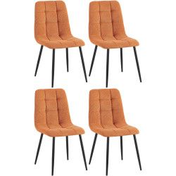 Lot de 4 chaises de salle à manger Tilde Cord orange