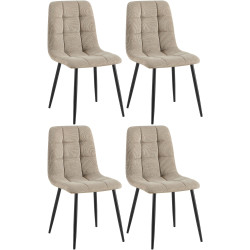 Ensemble de 4 chaises de salle à manger Tilde Cord taupe