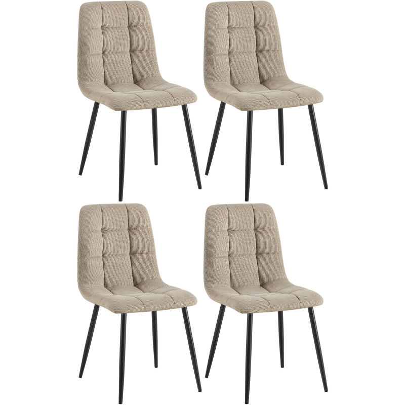 Lot de 4 chaises de salle à manger Tilde Cord taupe