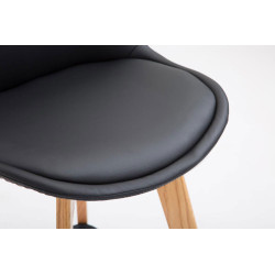 Tabouret de bar Metz en cuir artificiel Natura noir