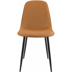 Lot de 2 chaises de salle à manger Maryam en tissu orange