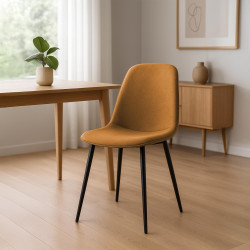 Ensemble de 2 chaises de salle à manger Maryam, en tissu orange