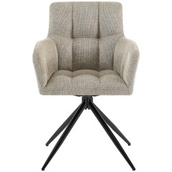 Lot de 2 chaises de salle à manger Jonah en tissu taupe