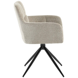 Lot de 2 chaises de salle à manger Jonah en tissu taupe