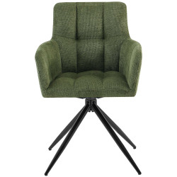 Lot de 2 chaises de salle à manger Jonah en tissu vert