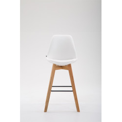 Tabouret de bar Metz en cuir artificiel Natura blanc