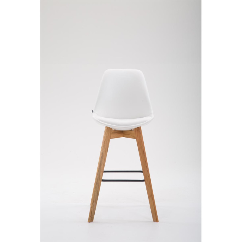 Tabouret de bar Metz en cuir artificiel Natura blanc