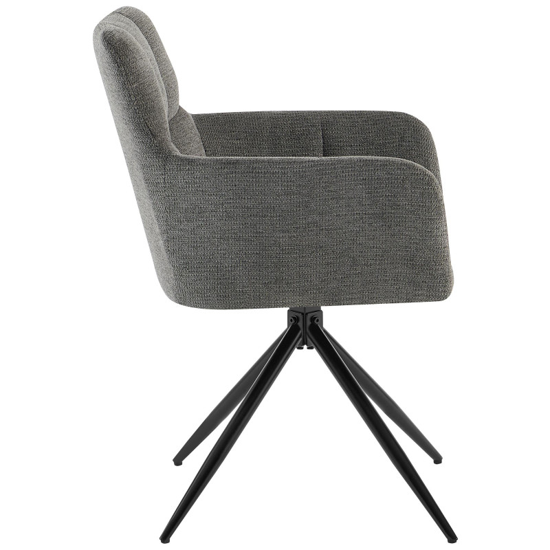 Lot de 2 chaises de salle à manger Jonah en tissu gris foncé